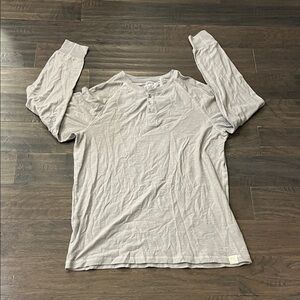 PD&C Long Sleeve Henley T Shirt gray new Mens Size XL